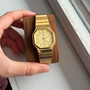 Vintage Q&Q by Citizen Gold Watch Octagonal Face, 34mm